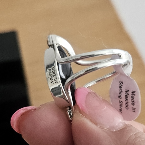 925 Fire Opal Gemstone Ring size 7.5 - Picture 4 of 5